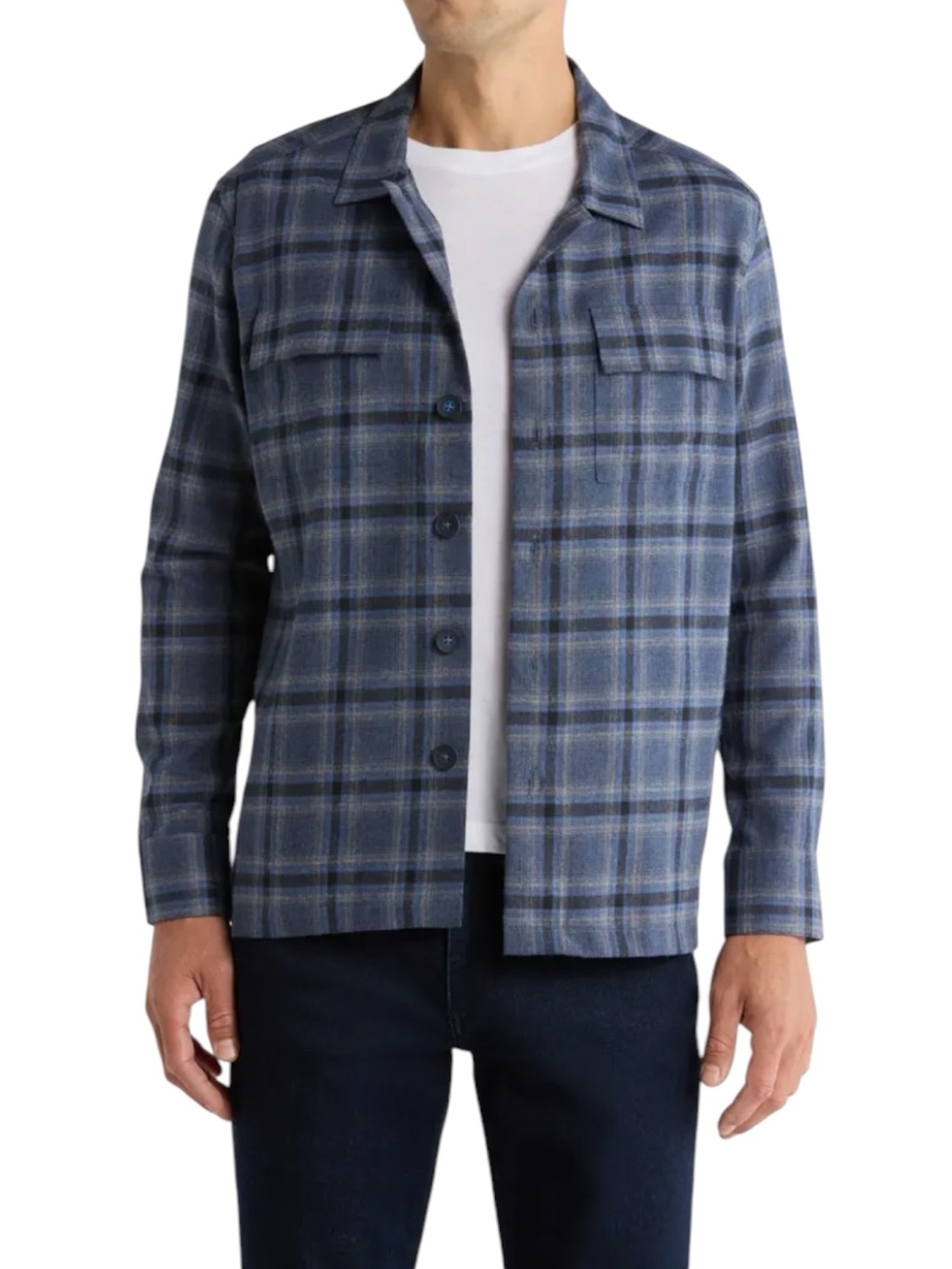 Robert Barakett Maverick Classic Plaid Blue Button-Up Shirt NWT | L